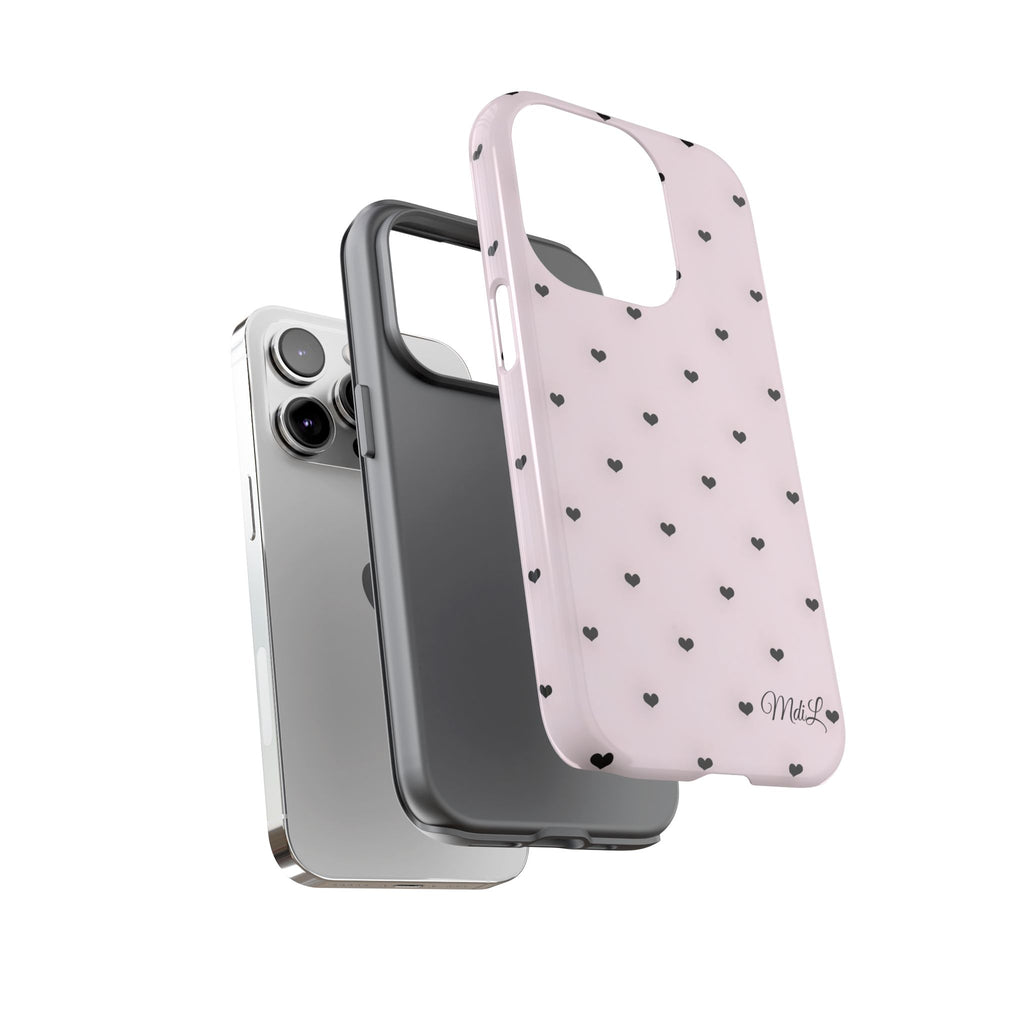 Dotted Hearts | Pink and Black
