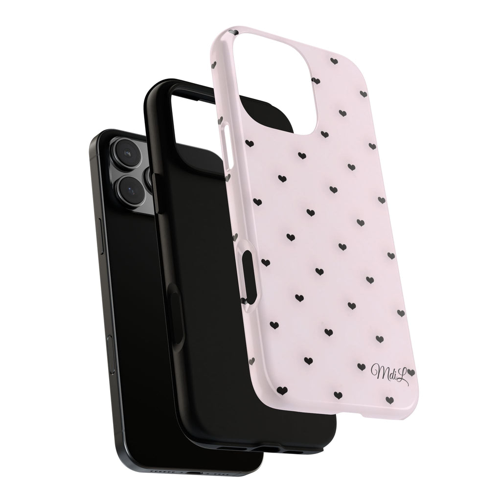 Dotted Hearts | Pink and Black