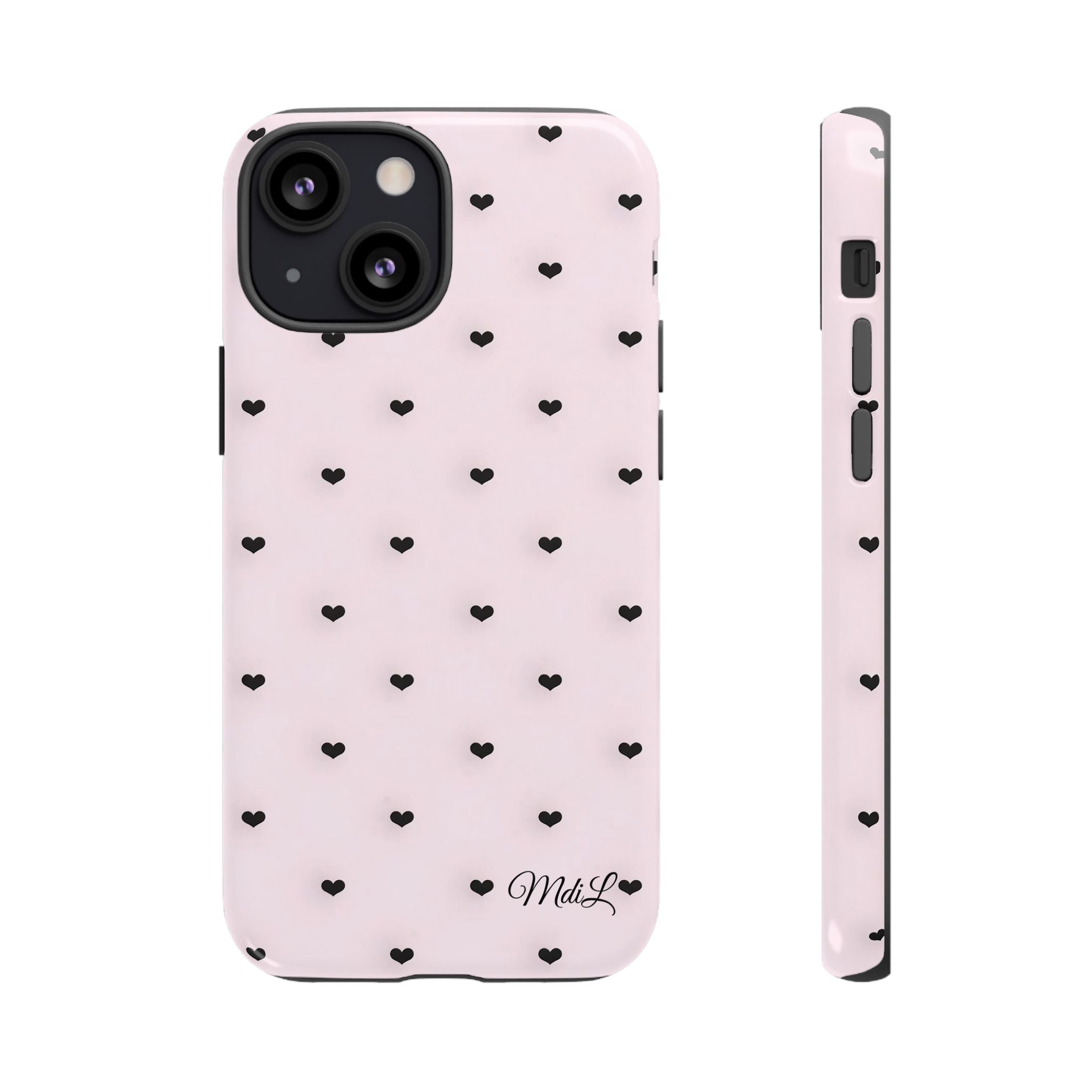 Dotted Hearts | Pink and Black