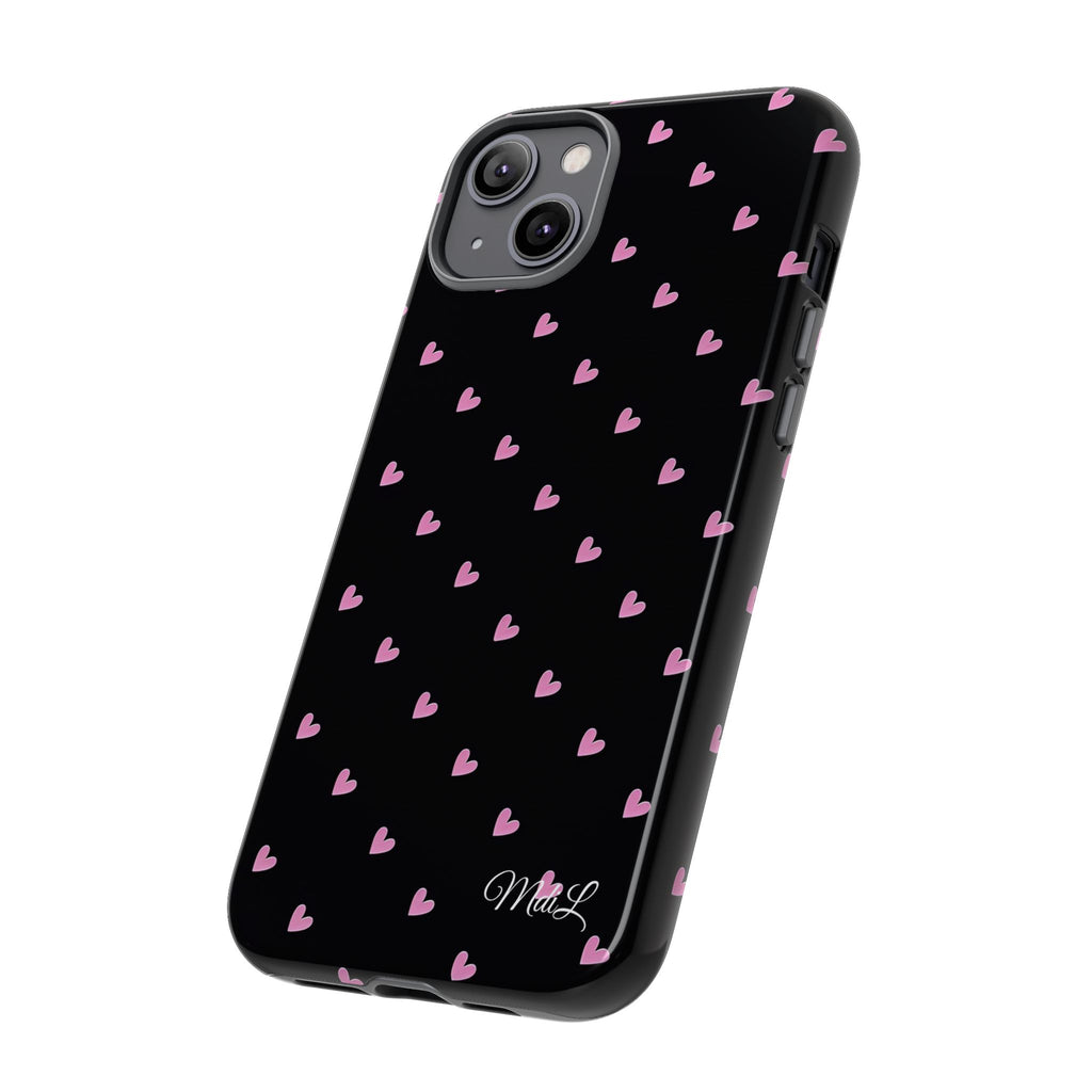 Dotted Hearts | Black and Pink - Mare di Luna