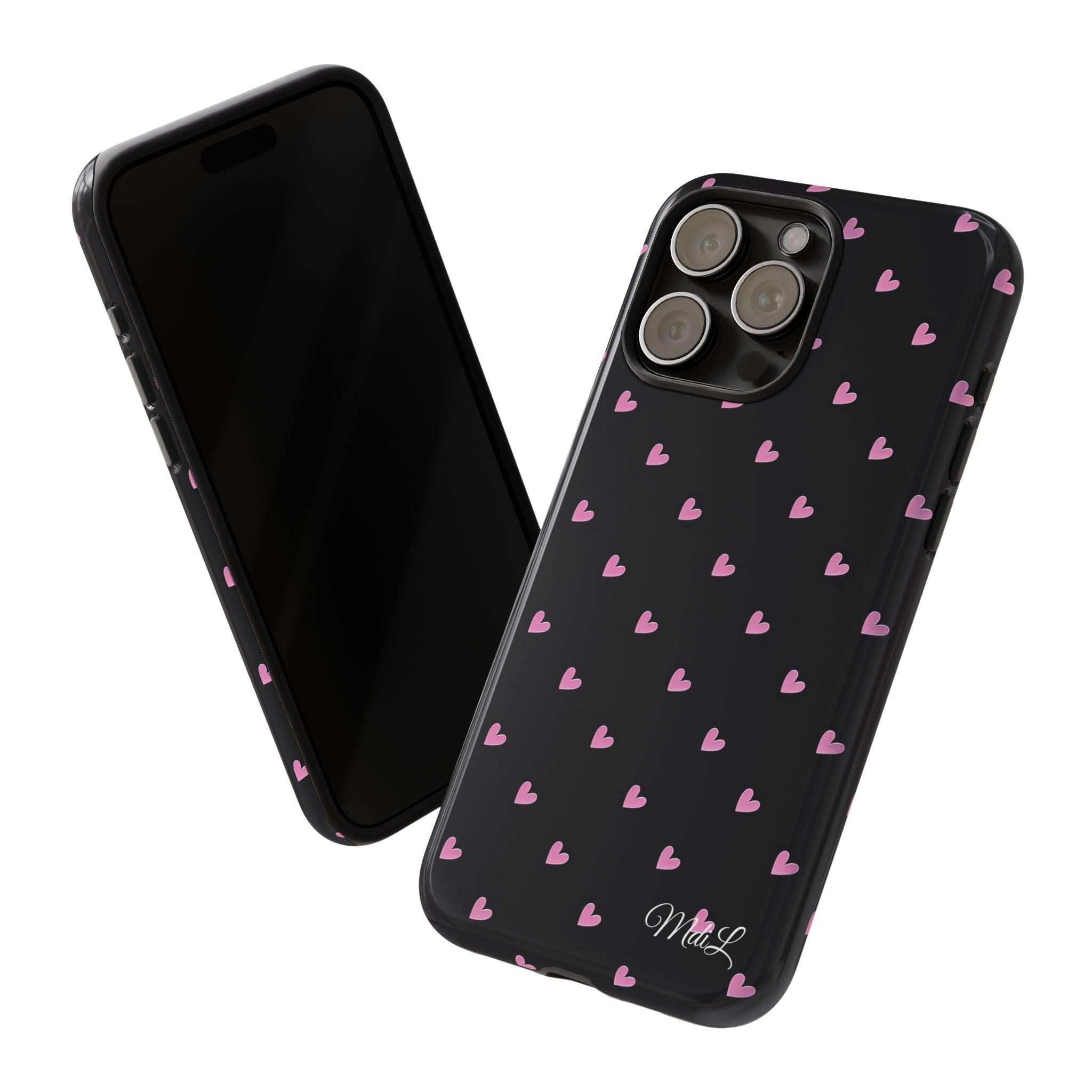 Dotted Hearts | Black and Pink - Mare di Luna