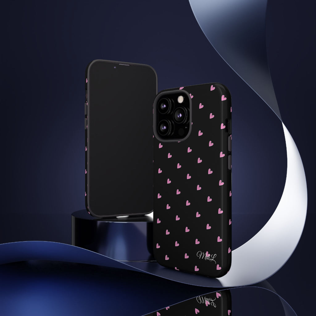 Dotted Hearts | Black and Pink - Mare di Luna