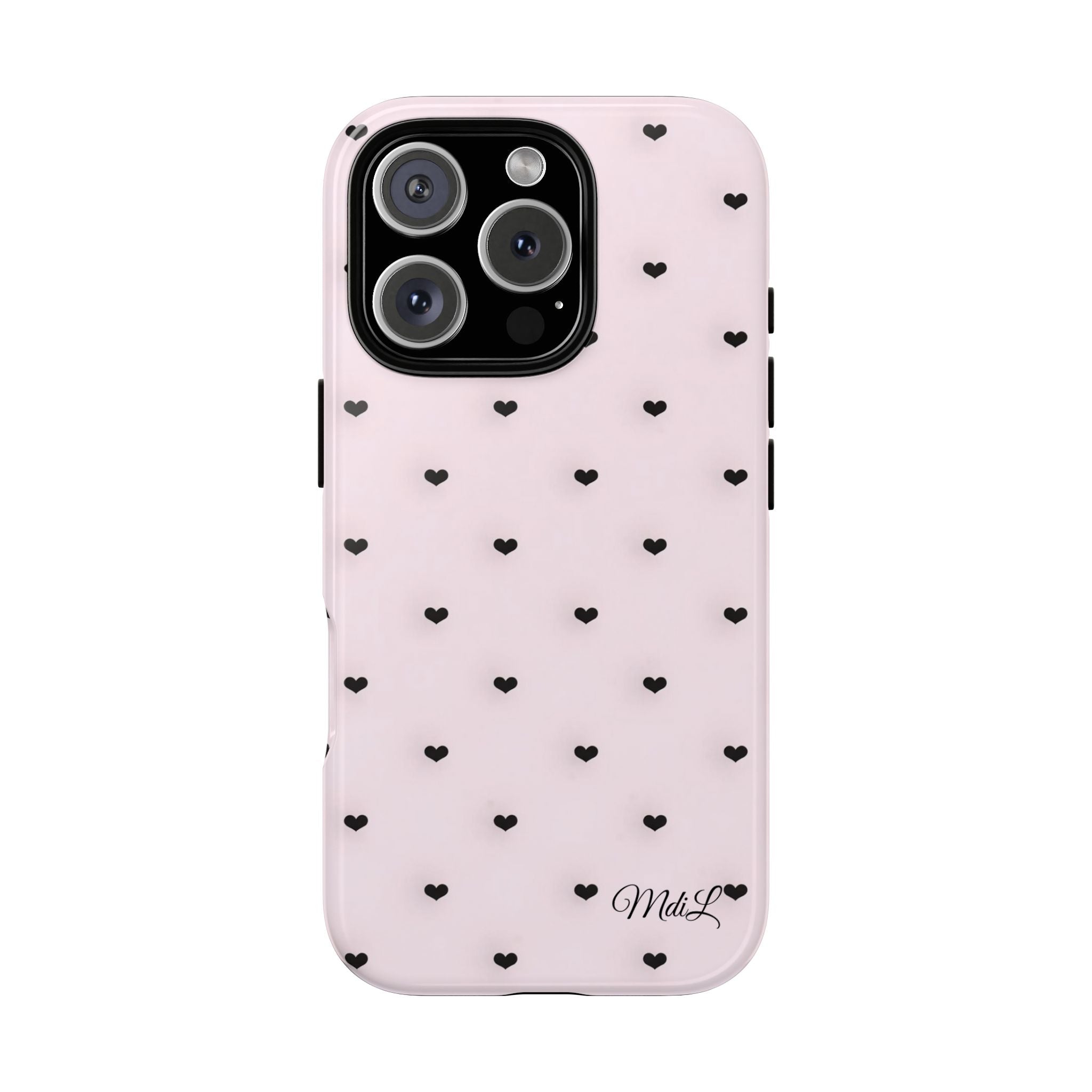 Dotted Hearts | Pink and Black