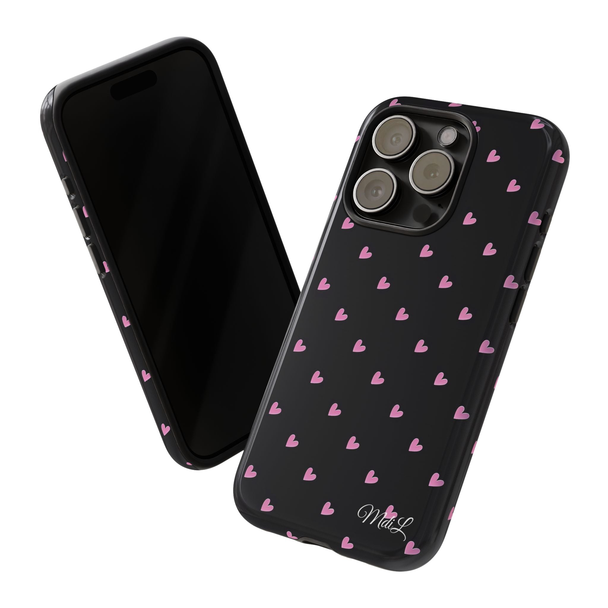 Dotted Hearts | Black and Pink - Mare di Luna