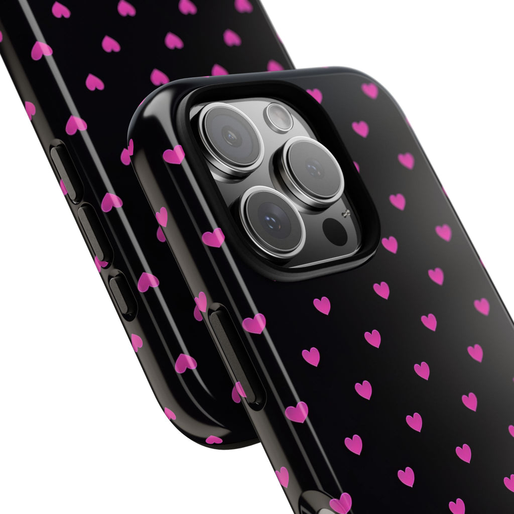 Dotted Hearts | Neon Pink and Black - Mare di Luna
