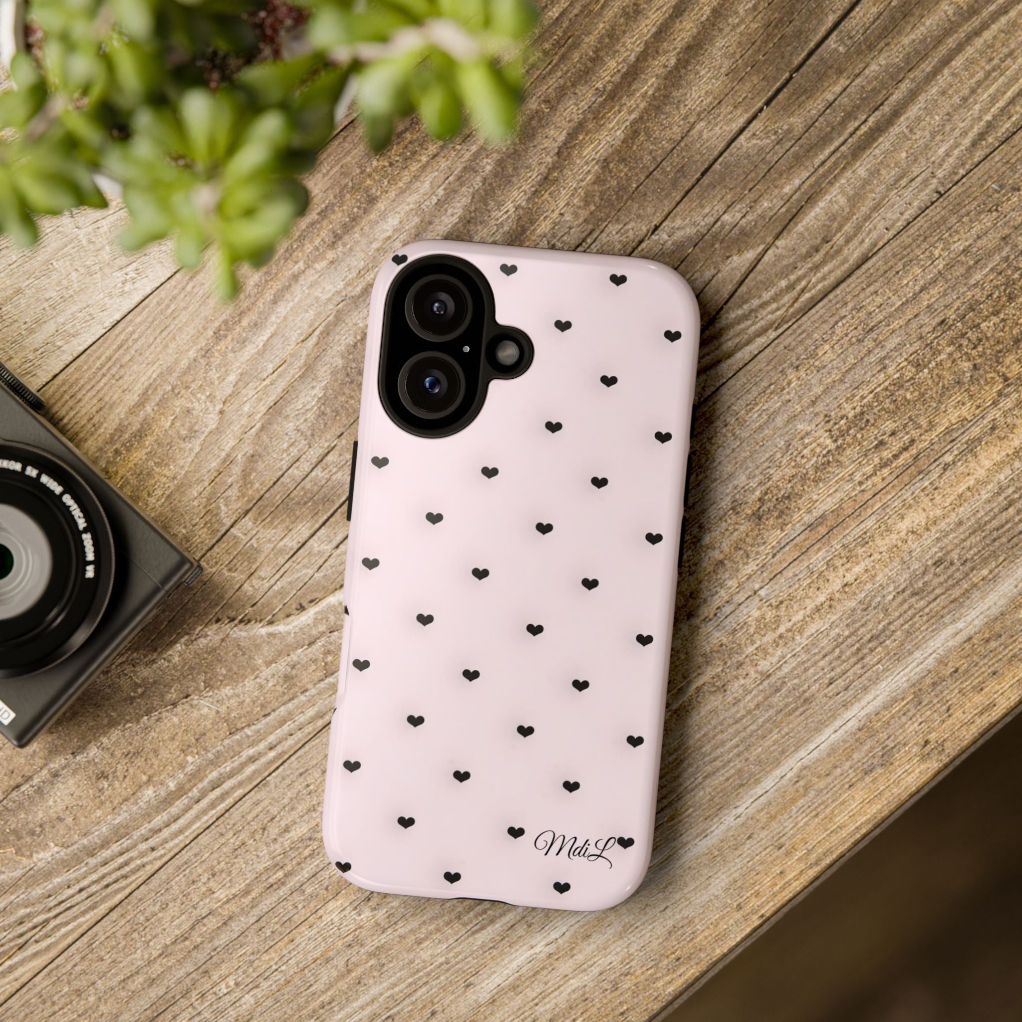 Dotted Hearts | Pink and Black
