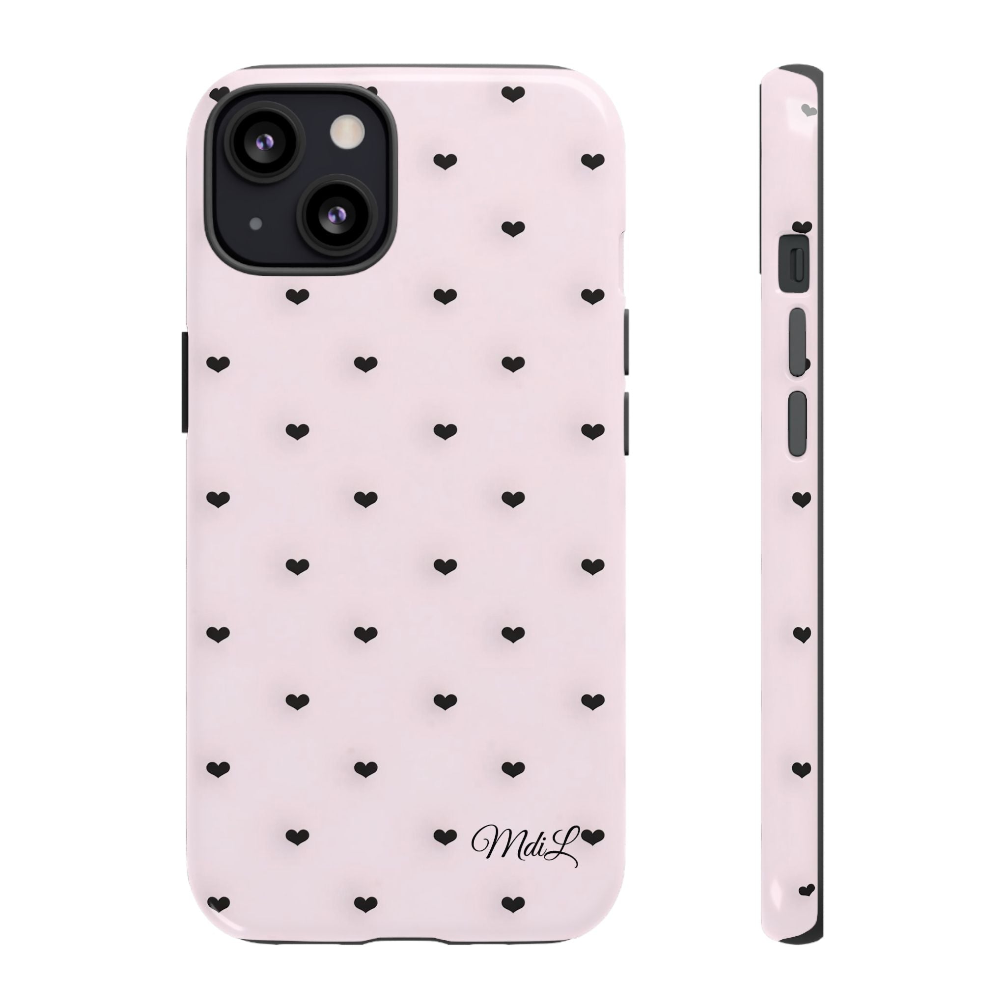 Dotted Hearts | Pink and Black
