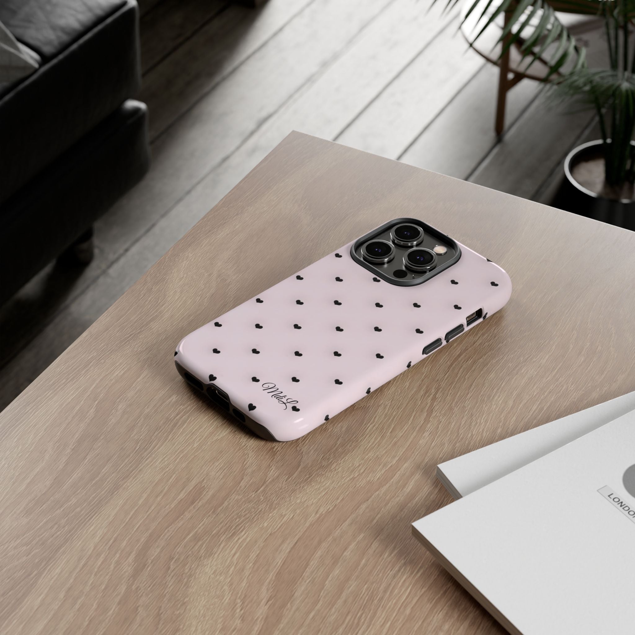 Dotted Hearts | Pink and Black