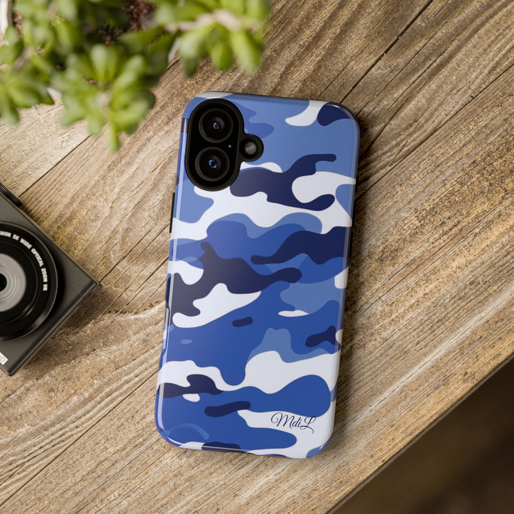 Deep Blue Camo iPhone Case