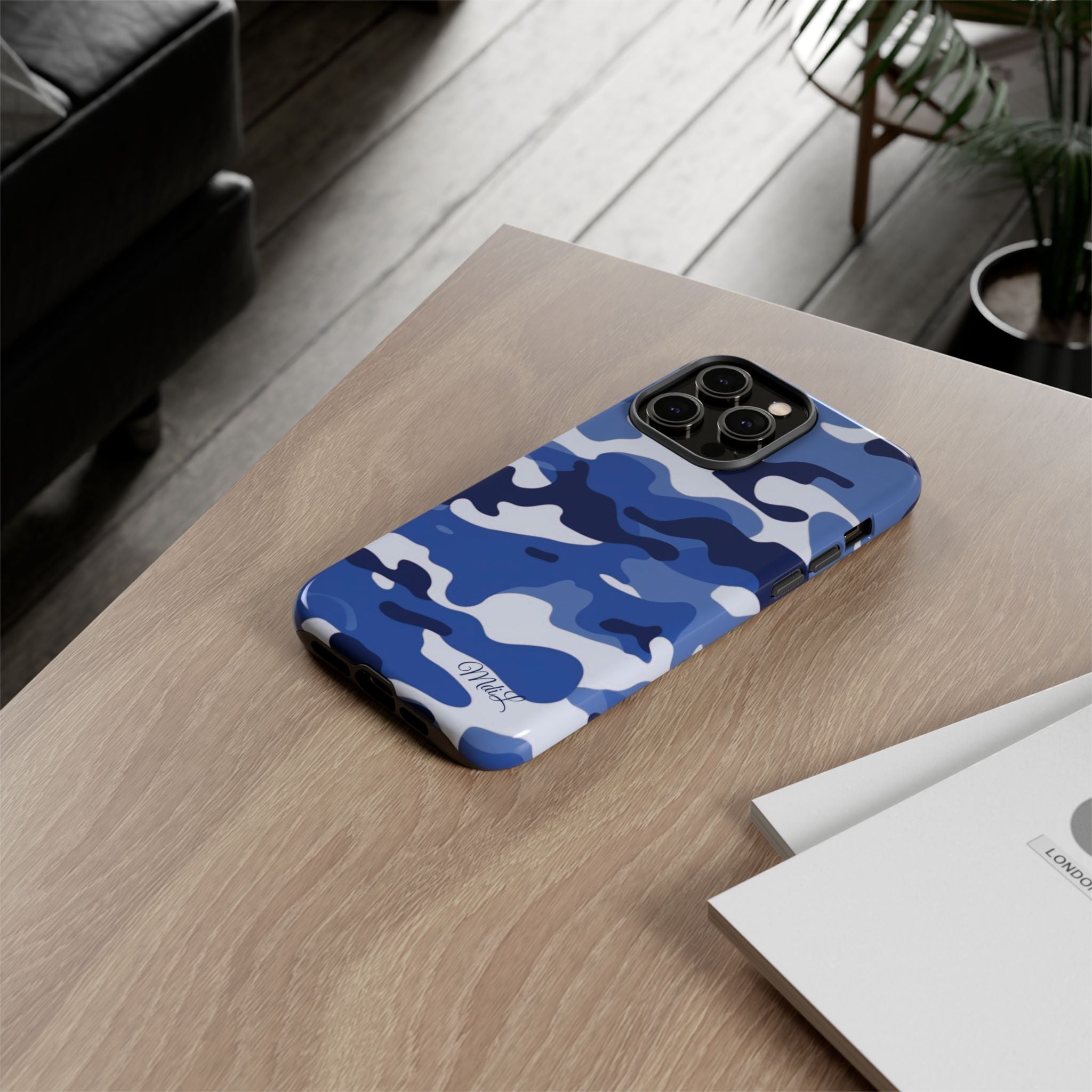 Deep Blue Camo iPhone Case