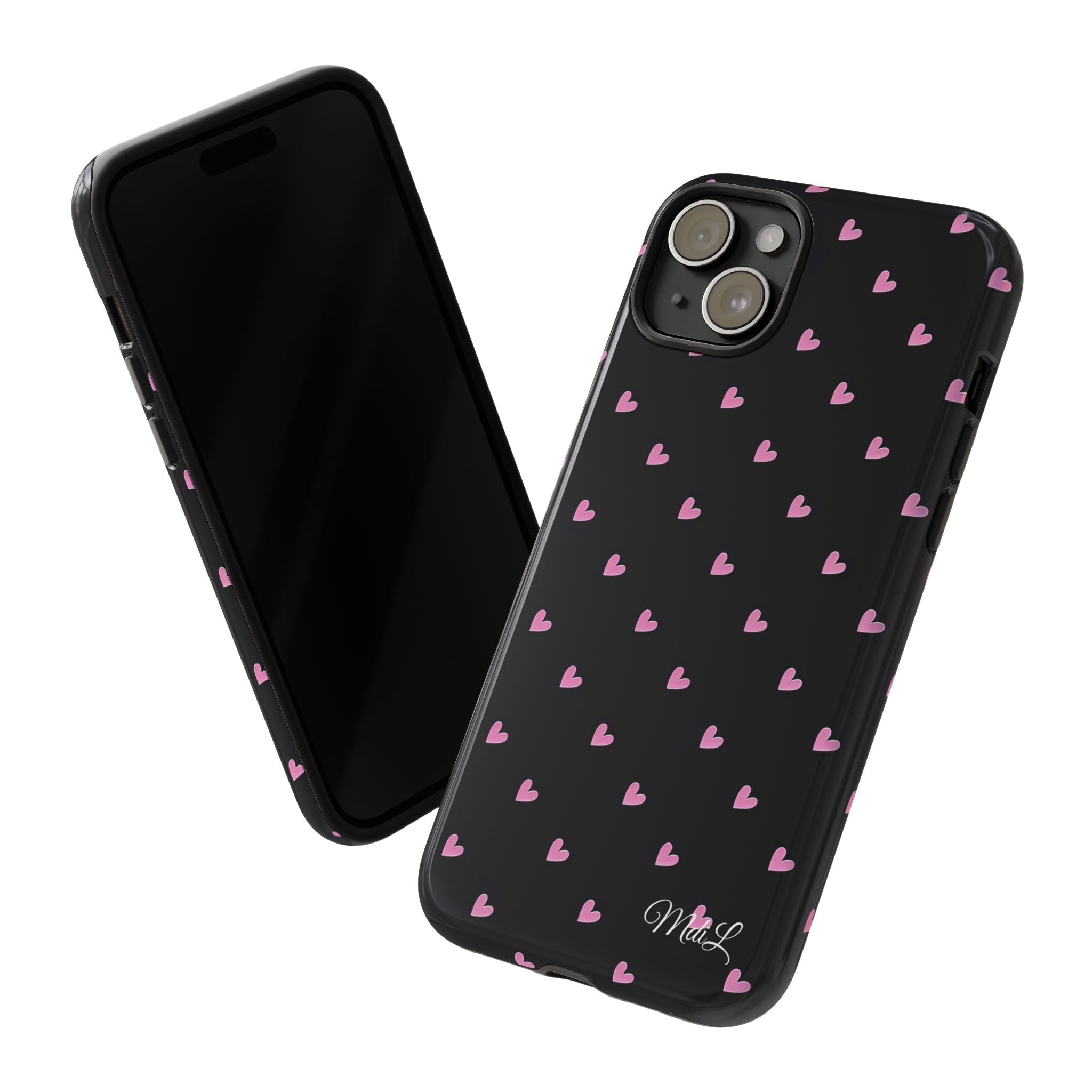 Dotted Hearts | Black and Pink - Mare di Luna