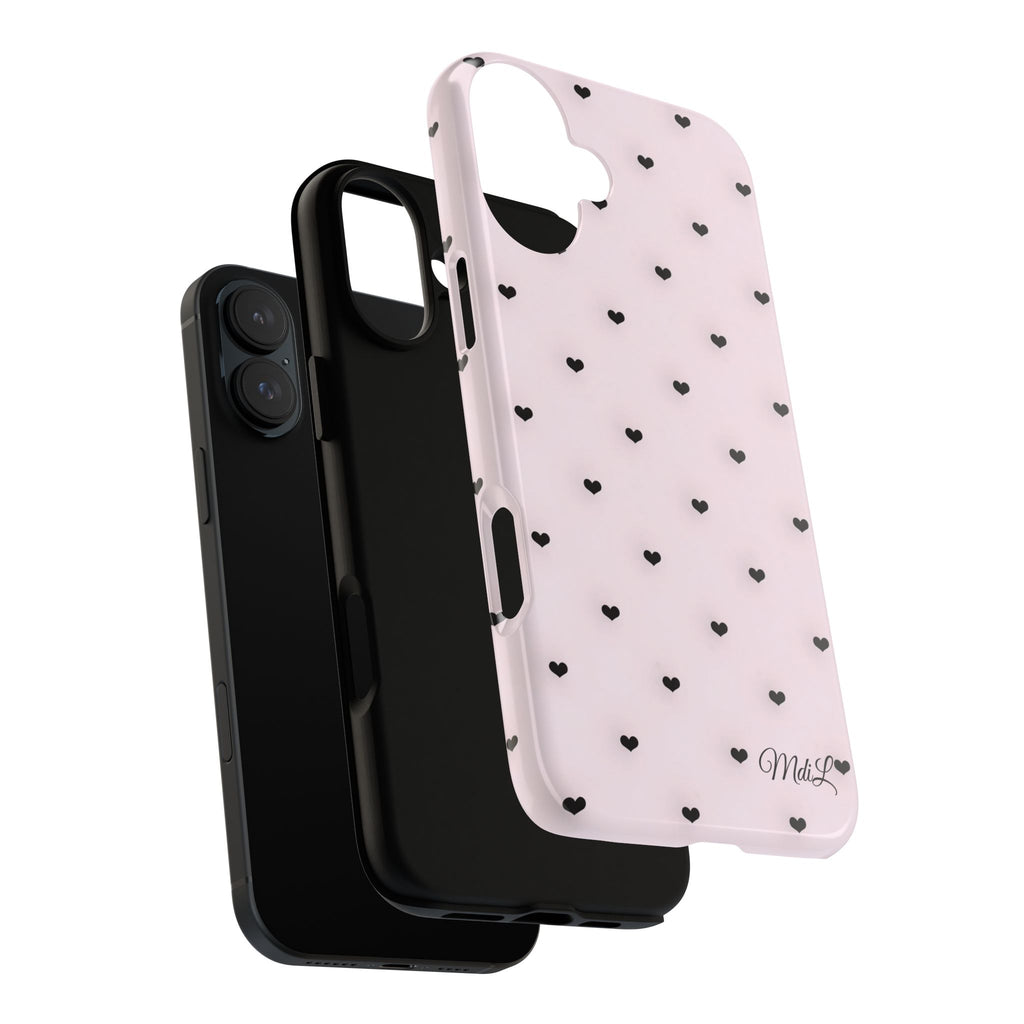 Dotted Hearts | Pink and Black