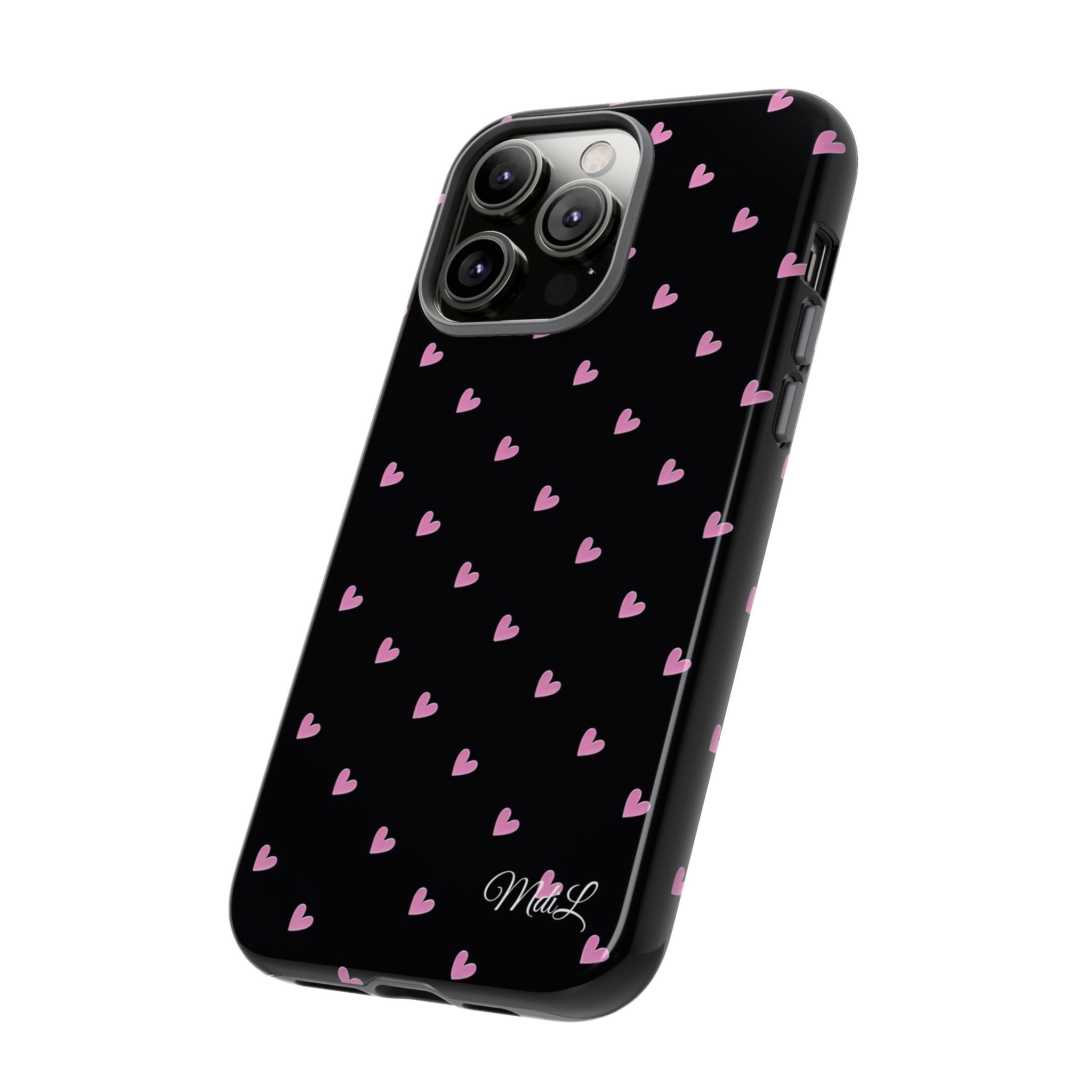 Dotted Hearts | Black and Pink - Mare di Luna
