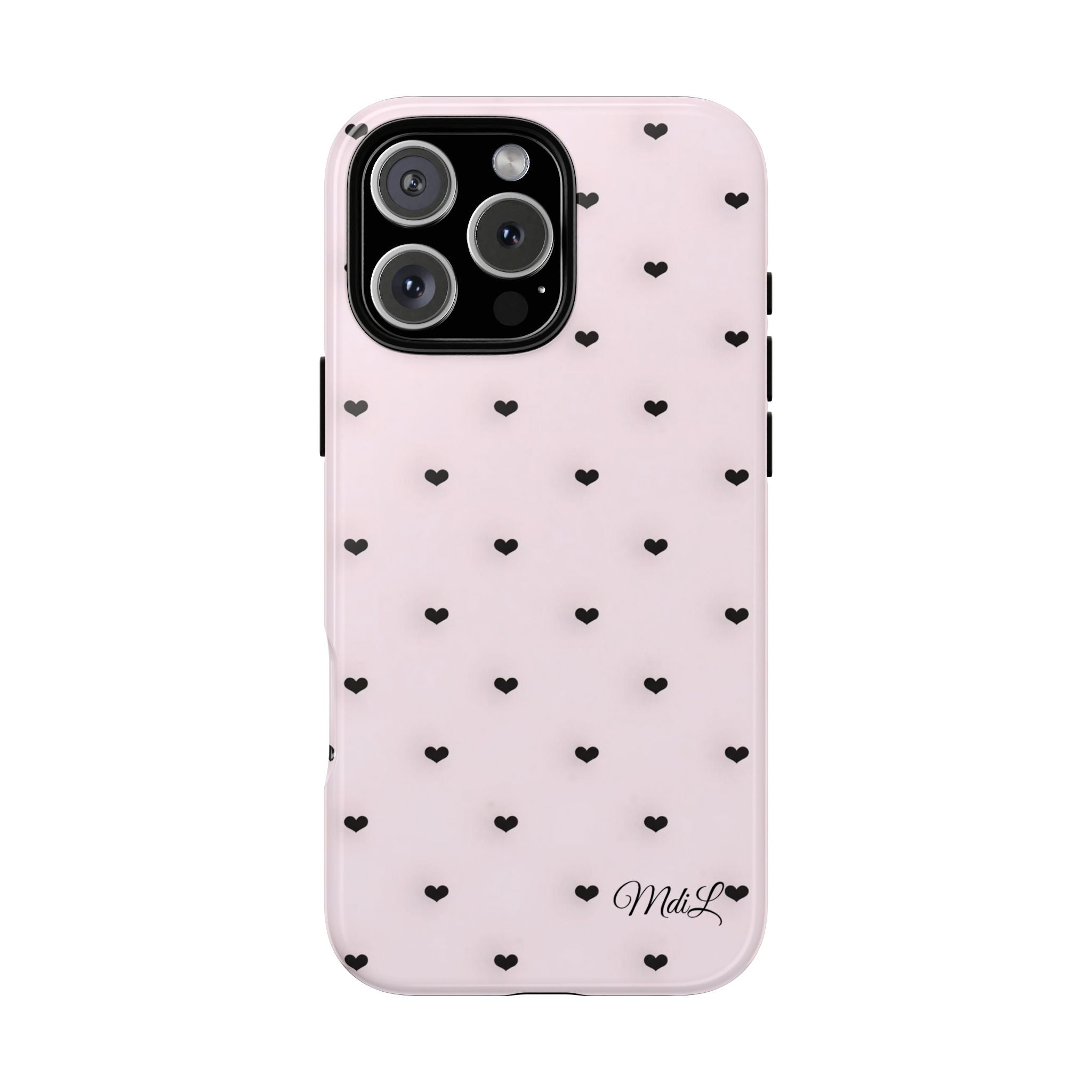Dotted Hearts | Pink and Black