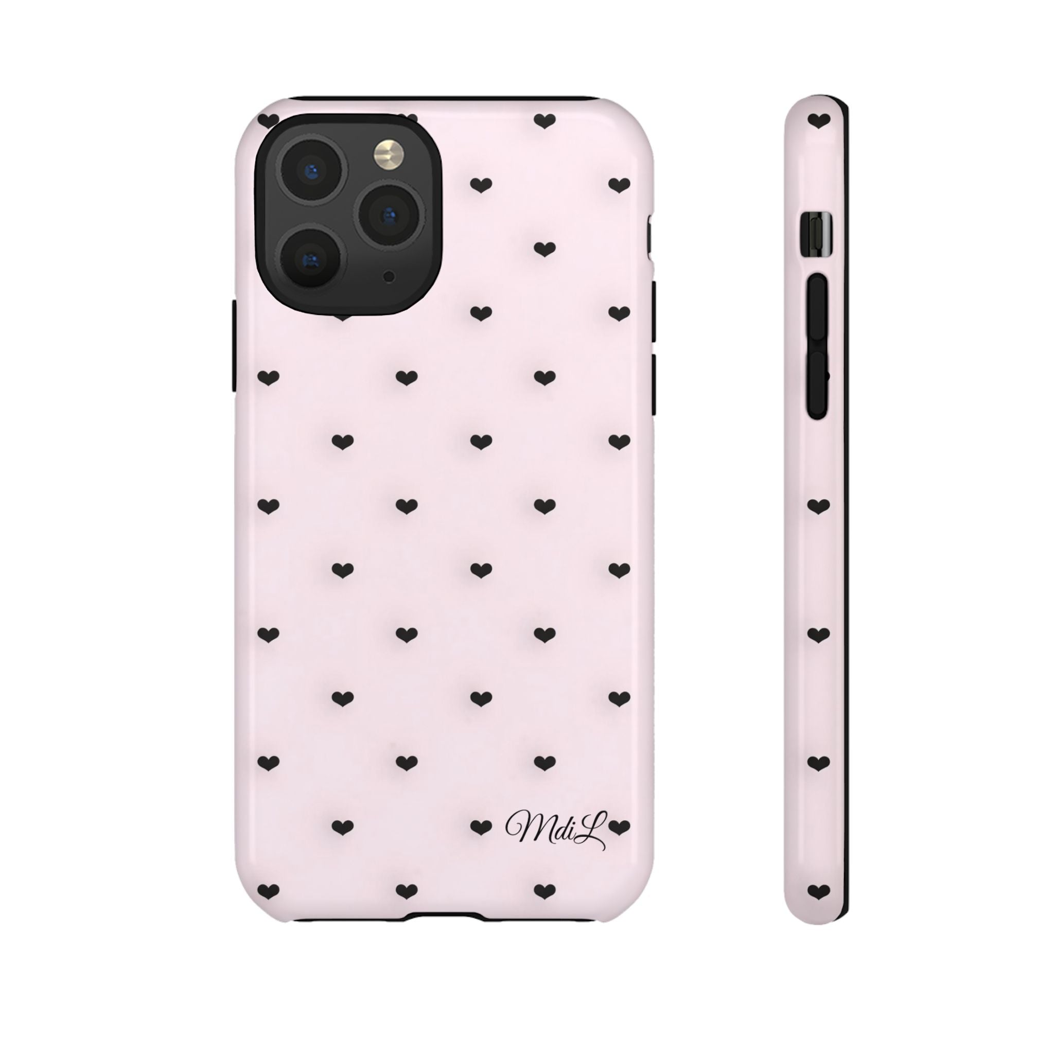 Dotted Hearts | Pink and Black