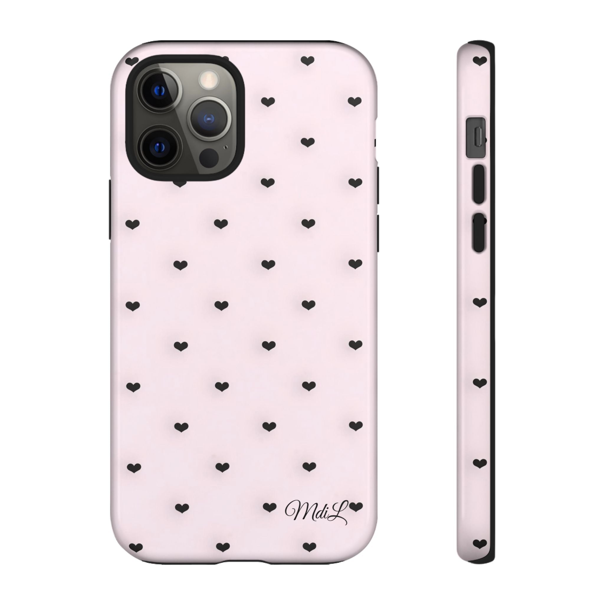 Dotted Hearts | Pink and Black