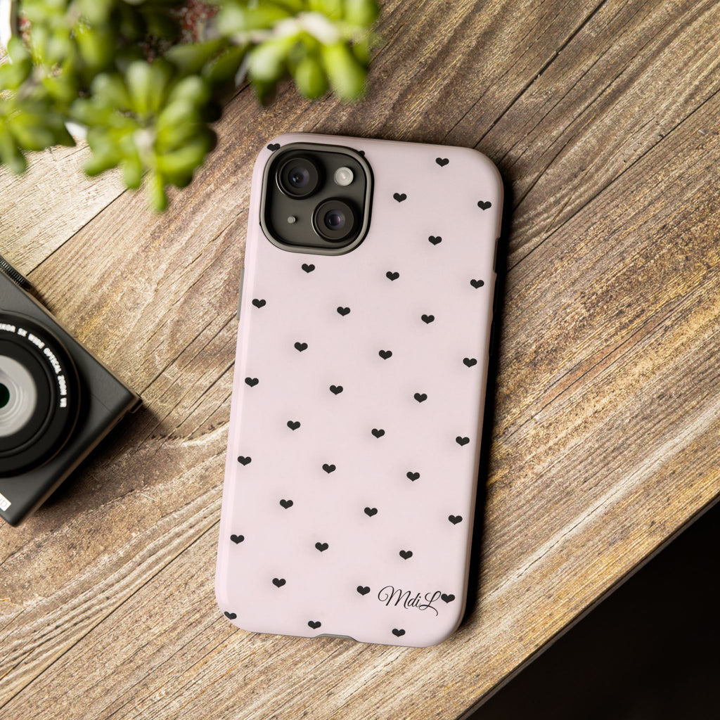 Dotted Hearts | Pink and Black