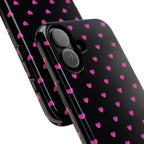 Dotted Hearts | Neon Pink and Black - Mare di Luna