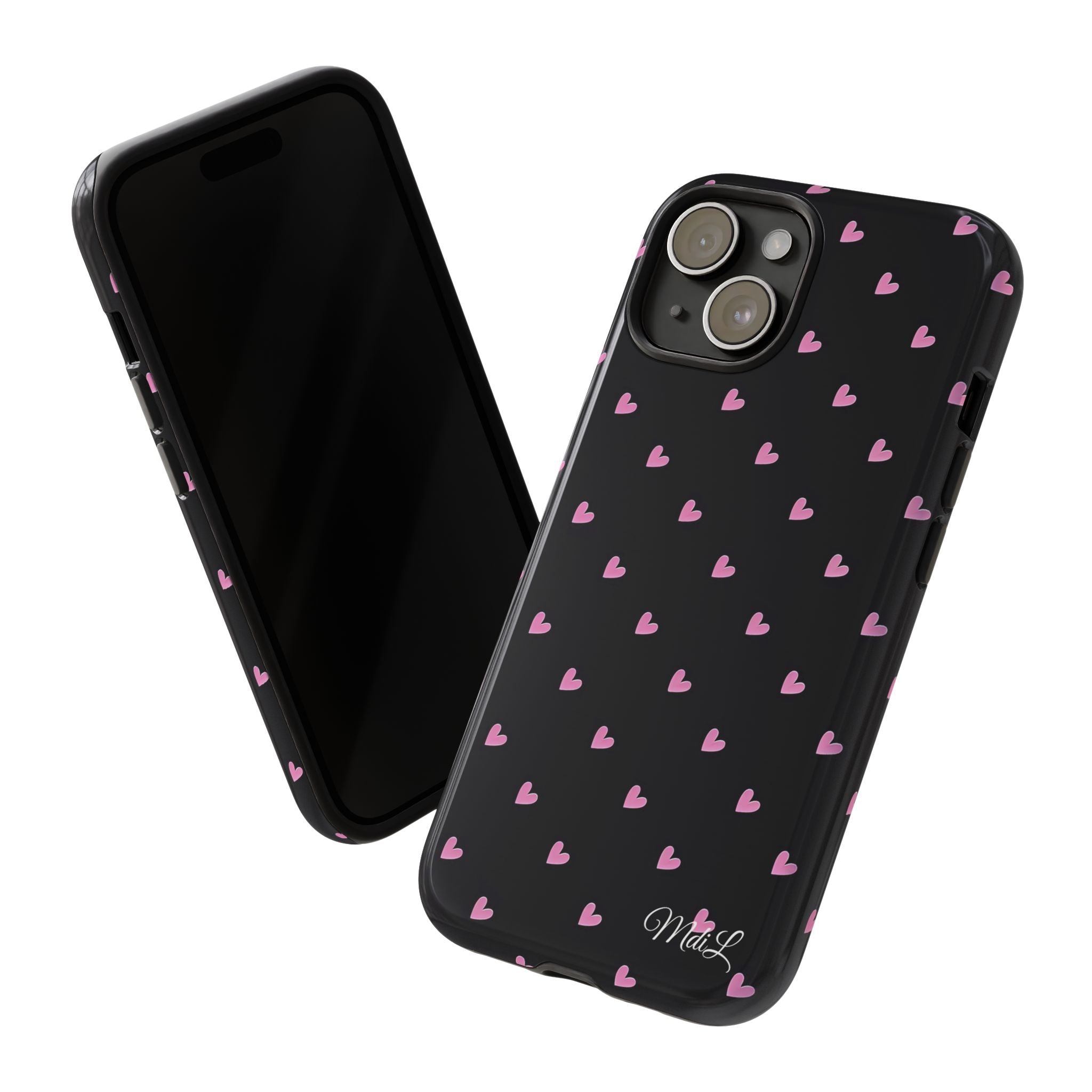 Dotted Hearts | Black and Pink - Mare di Luna